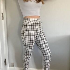 Hollister Ultra High Waisted Skinny Stretch Plaid Trousers